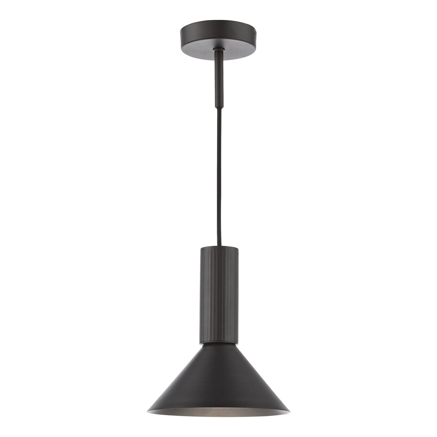 Dar Lighting Ragnar Satin Black Pendant/Wall Light