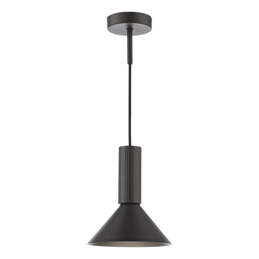 Dar Lighting Ragnar Satin Black Pendant/Wall Light