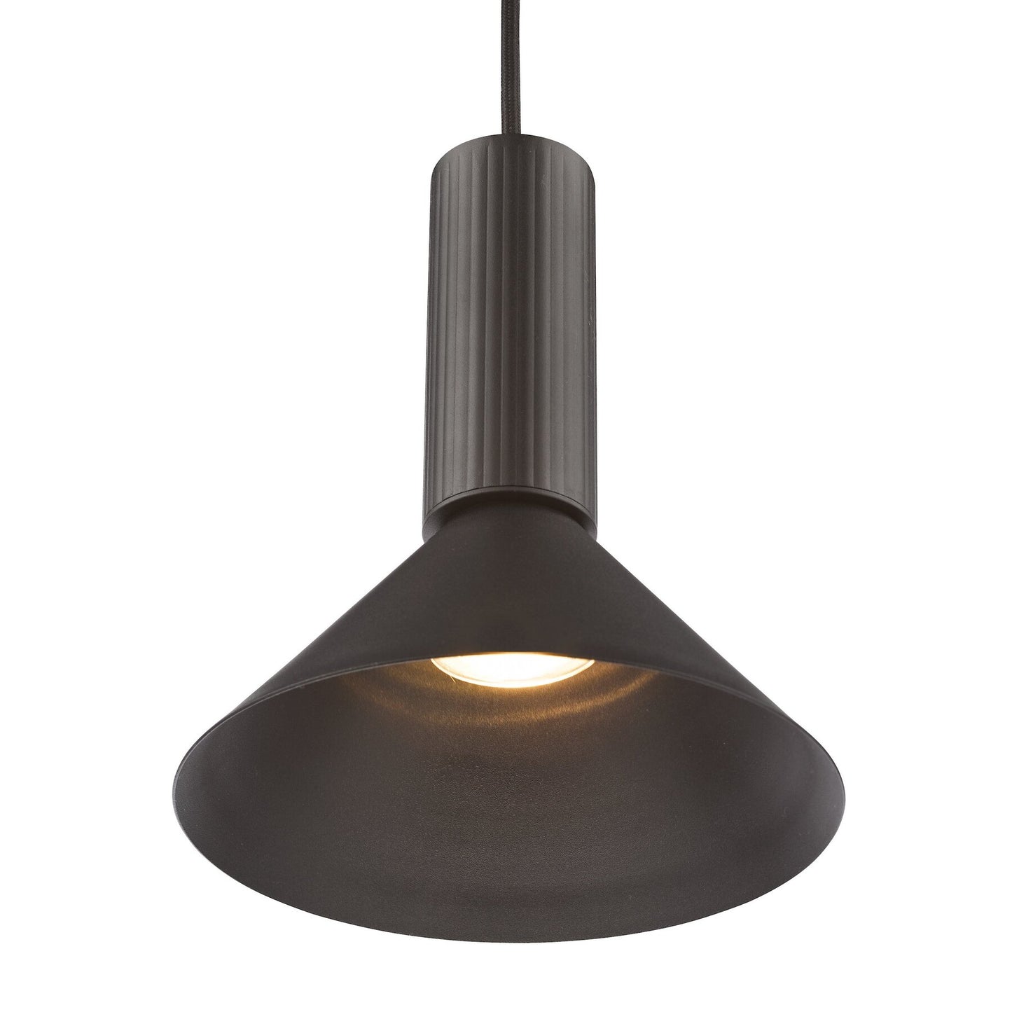 Dar Lighting Ragnar Satin Black Pendant/Wall Light