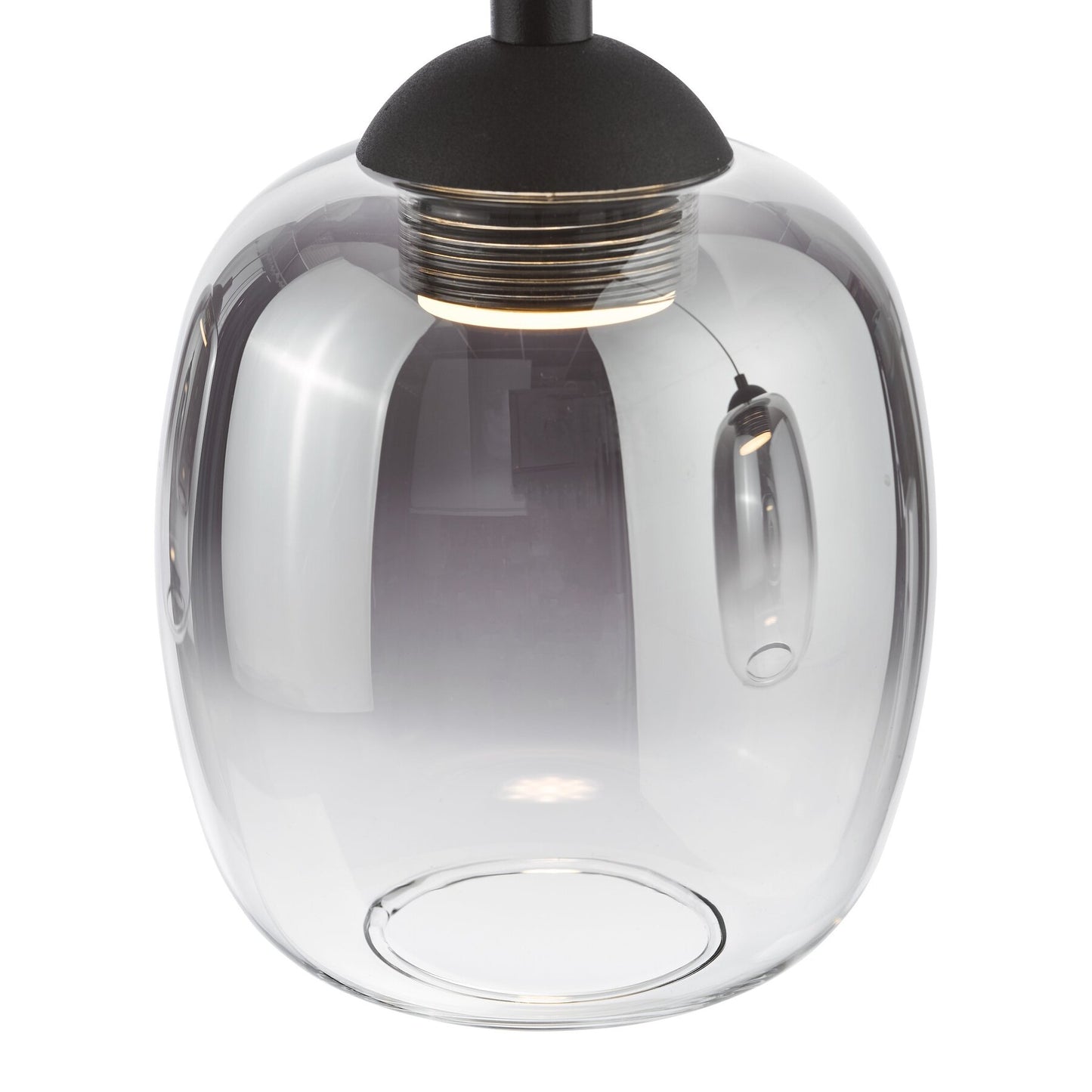 Dar Lighting Ramona 5 Light Matt Black & Smoked Ombre Glass LED Bar Pendant