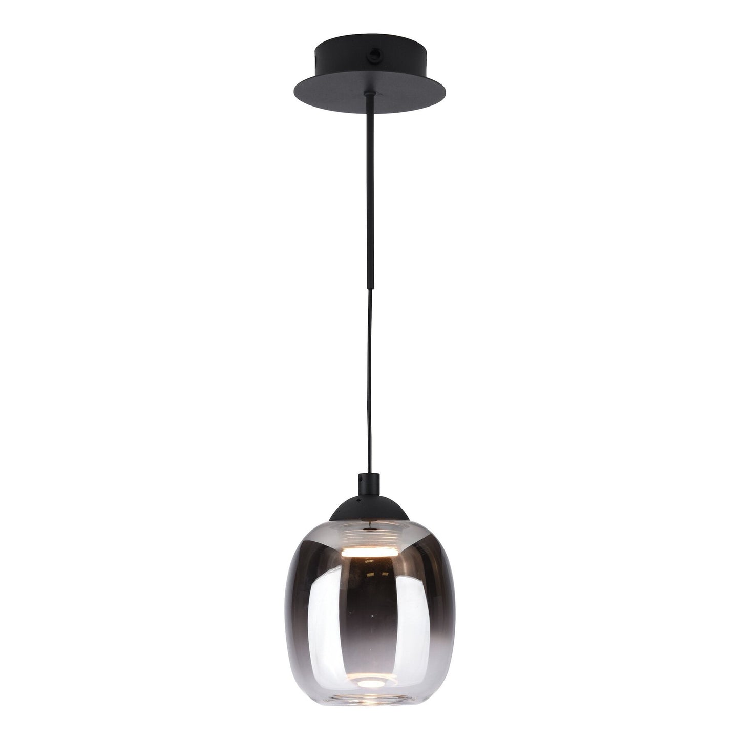 Dar Lighting Ramona Matt Black Ombre Glass LED Pendant/Wall Light