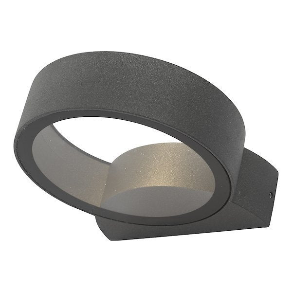 Dar Lighting Reon Outdoor IP65 LED Matt Grey & Glass Wall Light
