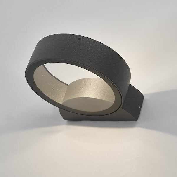 Dar Lighting Reon Outdoor IP65 LED Matt Grey & Glass Wall Light