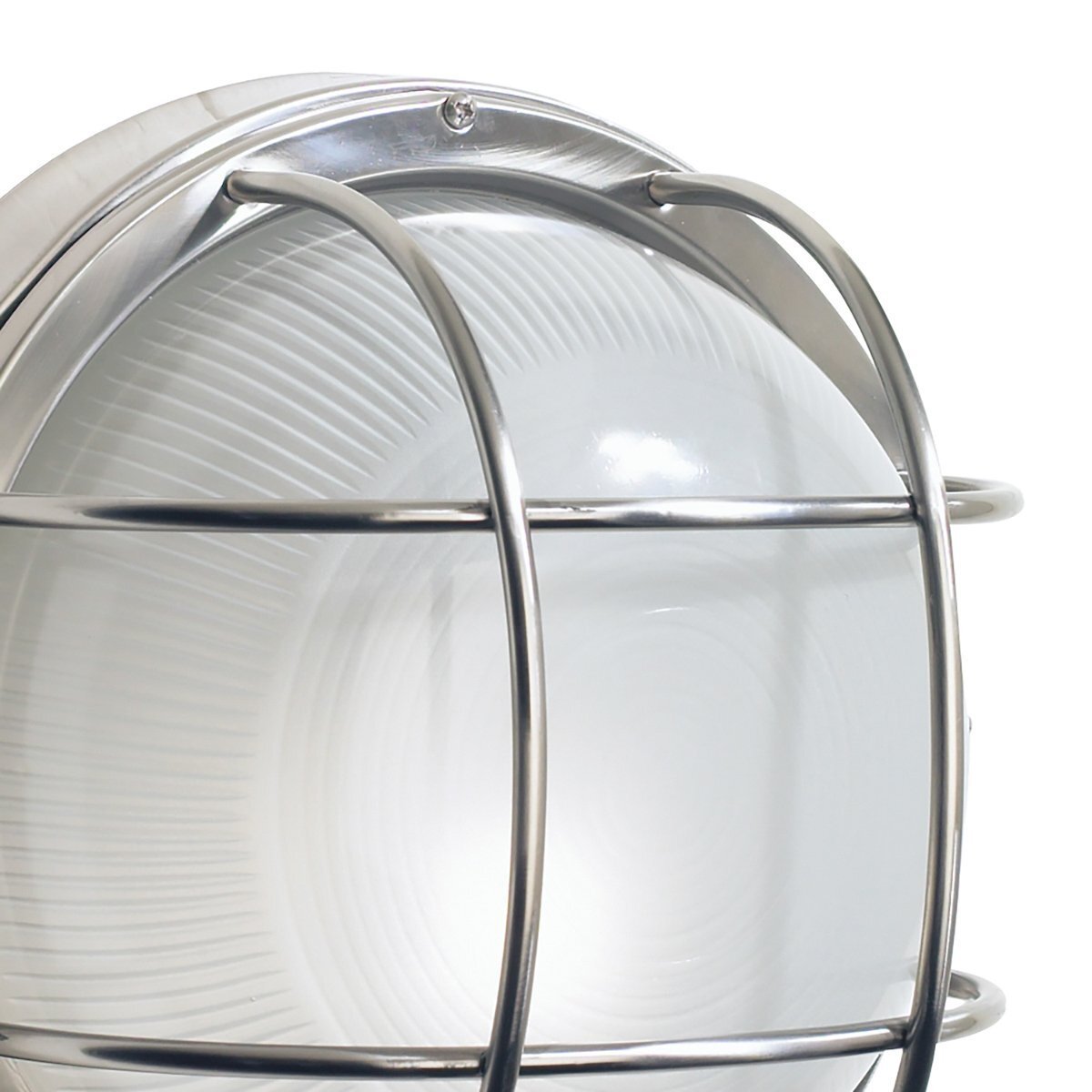 Dar Lighting Salcombe Outdoor IP44 Round Stainless Steel Glass Wall Light