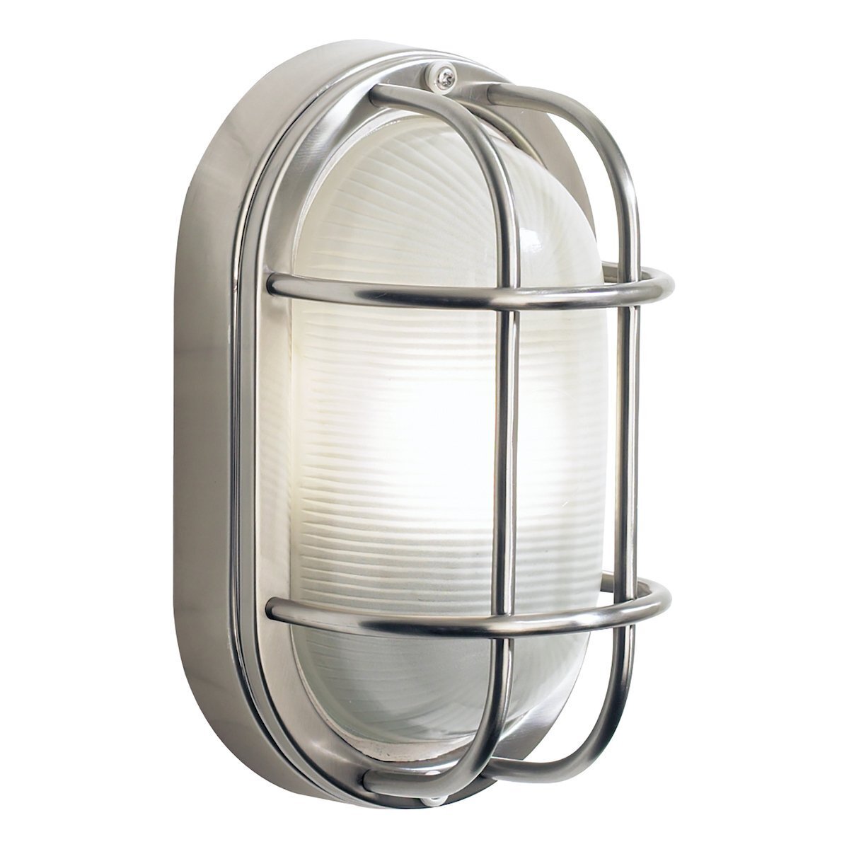 Dar Lighting Salcombe Outdoor IP44 Oval Stainless Steel Glass Wall Light