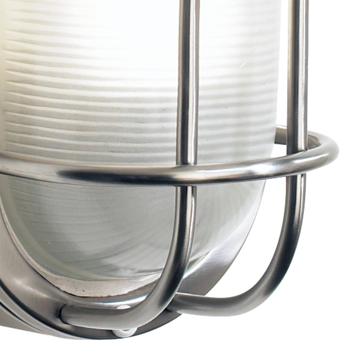 Dar Lighting Salcombe Outdoor IP44 Oval Stainless Steel Glass Wall Light