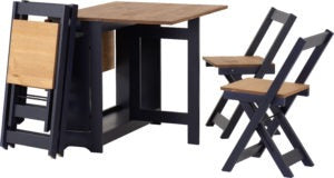 Santos Butterfly Navy Blue & Distressed Waxed Pine Dining Set
