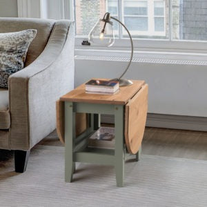 Santos Drop Leaf Green & Distressed Waxed Pine Coffee Table