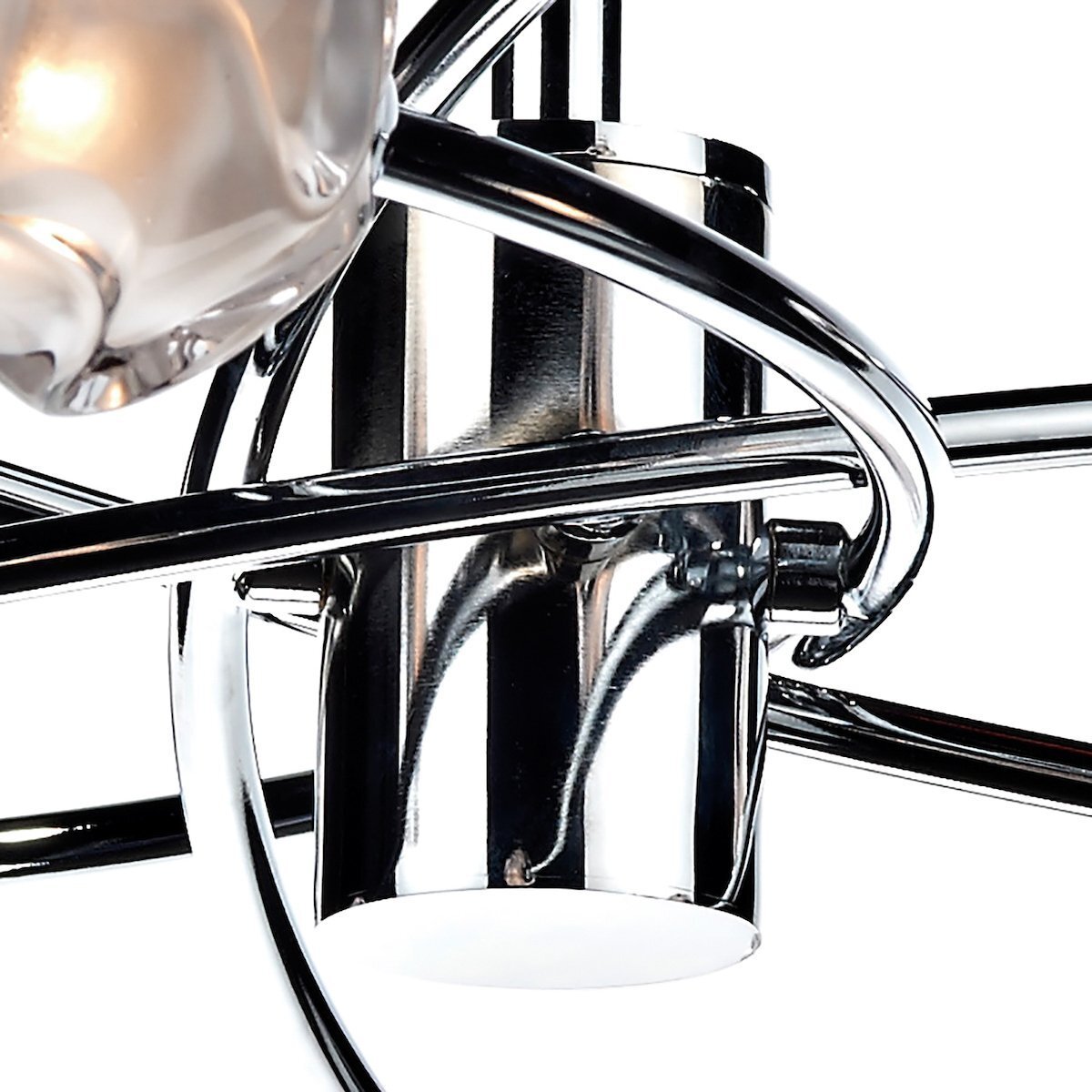 Dar Lighting Seattle 8 Light Polished Chrome & Glass Semi Flush