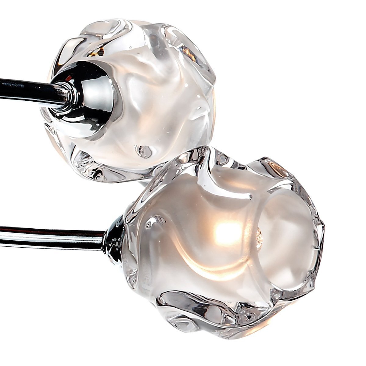 Dar Lighting Seattle 8 Light Polished Chrome & Glass Semi Flush