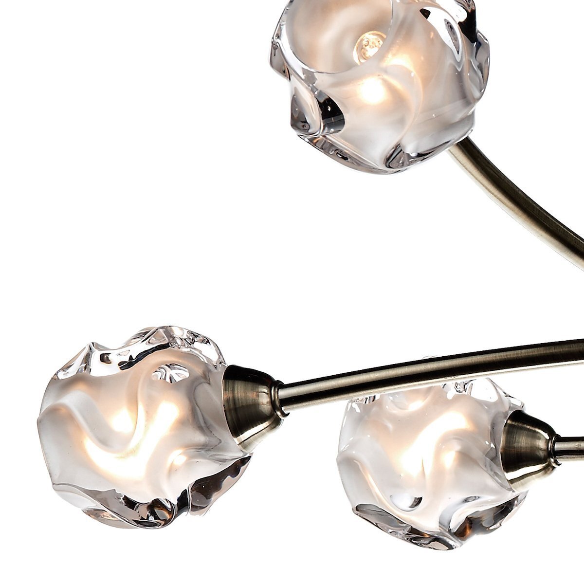Dar Lighting Seattle 8 Light Antique Brass & Glass Semi Flush