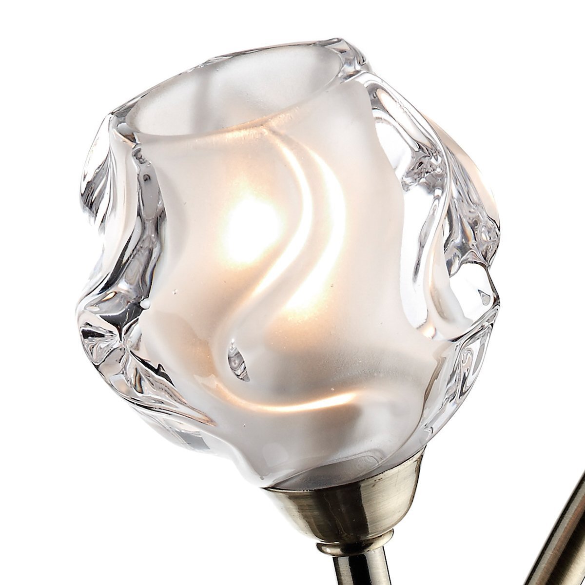 Dar Lighting Seattle 2 Light Antique Brass & Glass Wall Light