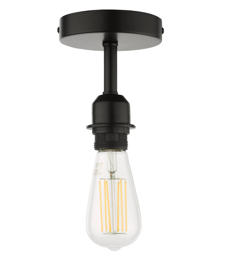 Dar Lighting Matt Black Semi Flush Suspension