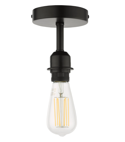 Dar Lighting Matt Black Semi Flush Suspension