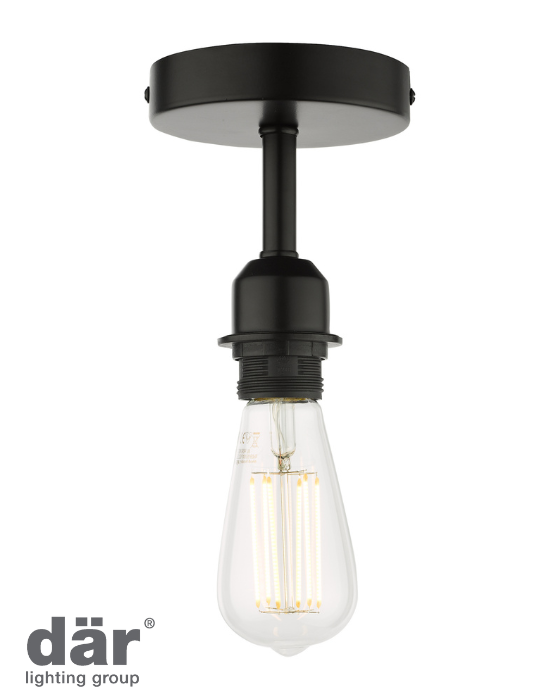 Dar Lighting Matt Black Semi Flush Suspension