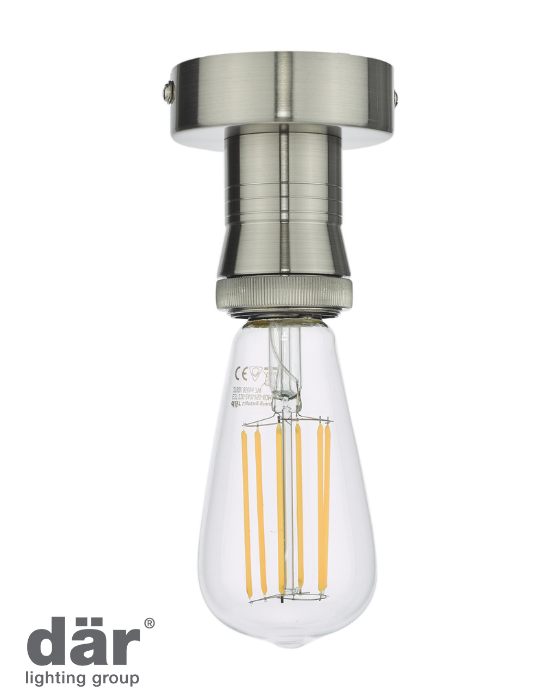 Dar Lighting Antique Chrome Semi Flush Suspension