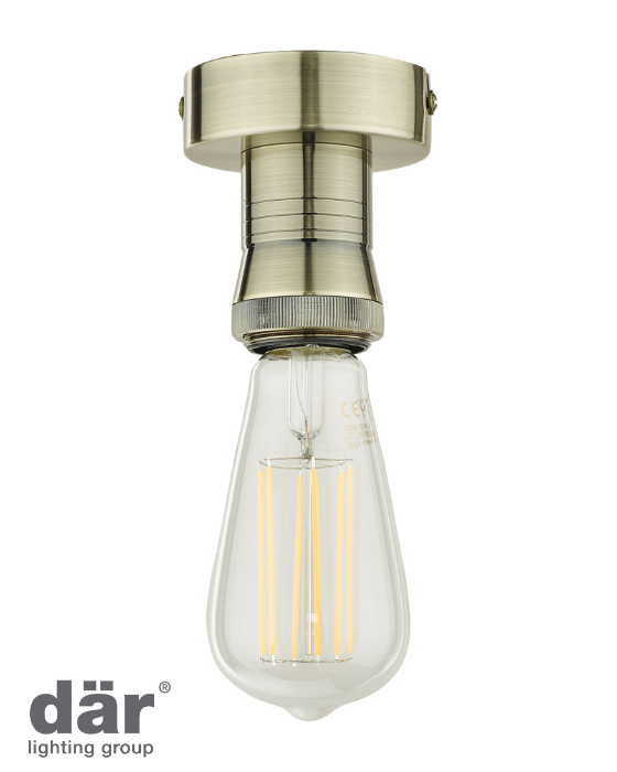 Dar Lighting Antique Brass Flush Suspension