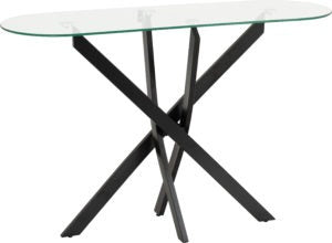 Sheldon Black & Clear Glass Console Table