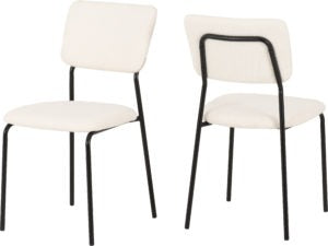 Sheldon Ivory Boucle Fabric Chair (Box of 4)