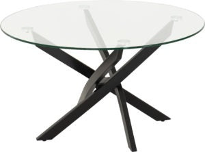Sheldon Black & Clear Glass Round Coffee Table