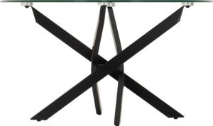Sheldon Black & Clear Glass Round Coffee Table