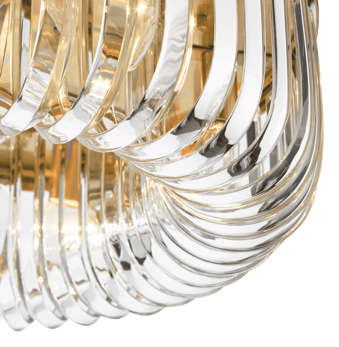 Dar Lighting Sigourney 6 Light Satin Gold & Crystal Flush