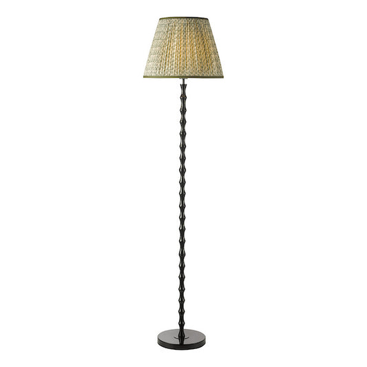 Dar Lighting Siyanda Black Floor Lamp With Green Shade