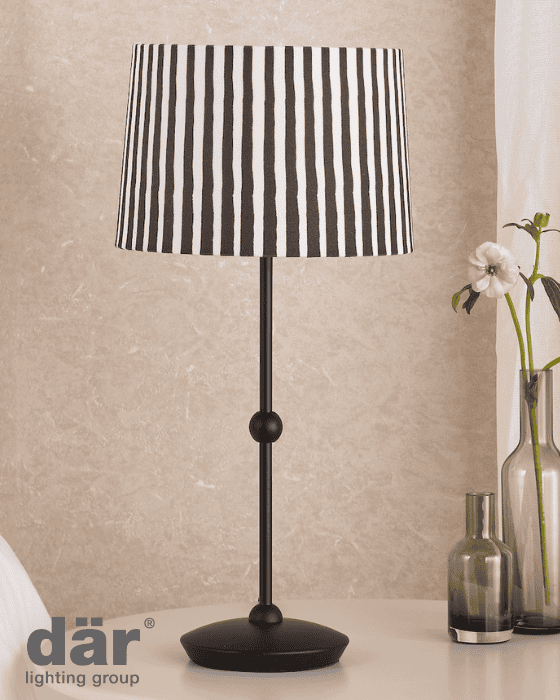 Dar Lighting Sosa Matt Black Table Lamp With Shade