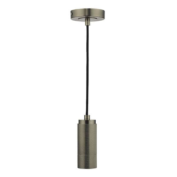 Dar Lighting Antique Chrome Knurled Suspension