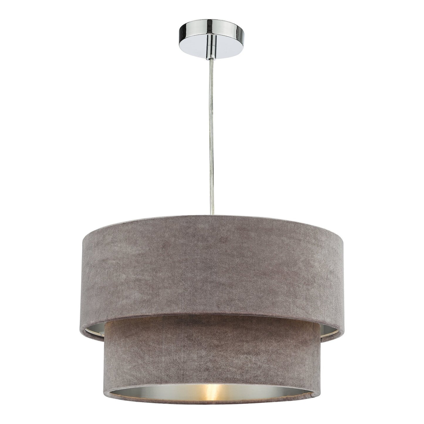 Dar Lighting Suvan Tiered Mink Velvet Easy Fit Shade