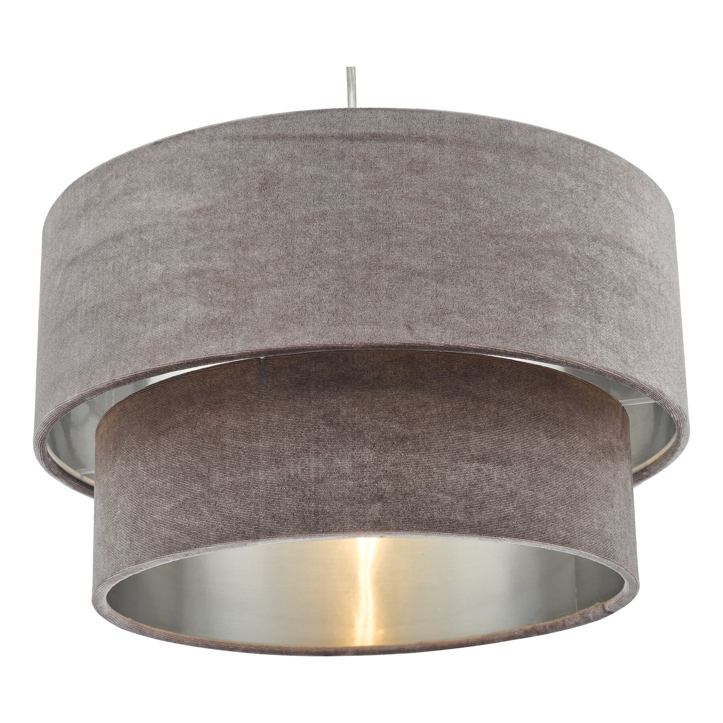 Dar Lighting Suvan Tiered Mink Velvet Easy Fit Shade