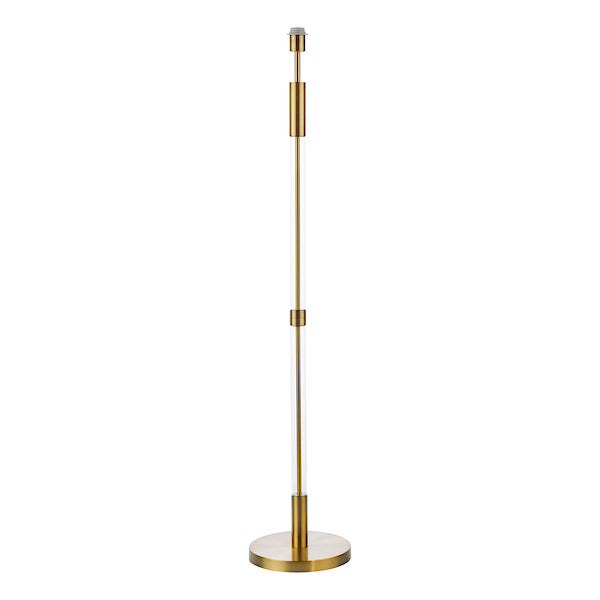Dar Lighting Sylvester Antique Brass & Glass Floor Lamp With Shade