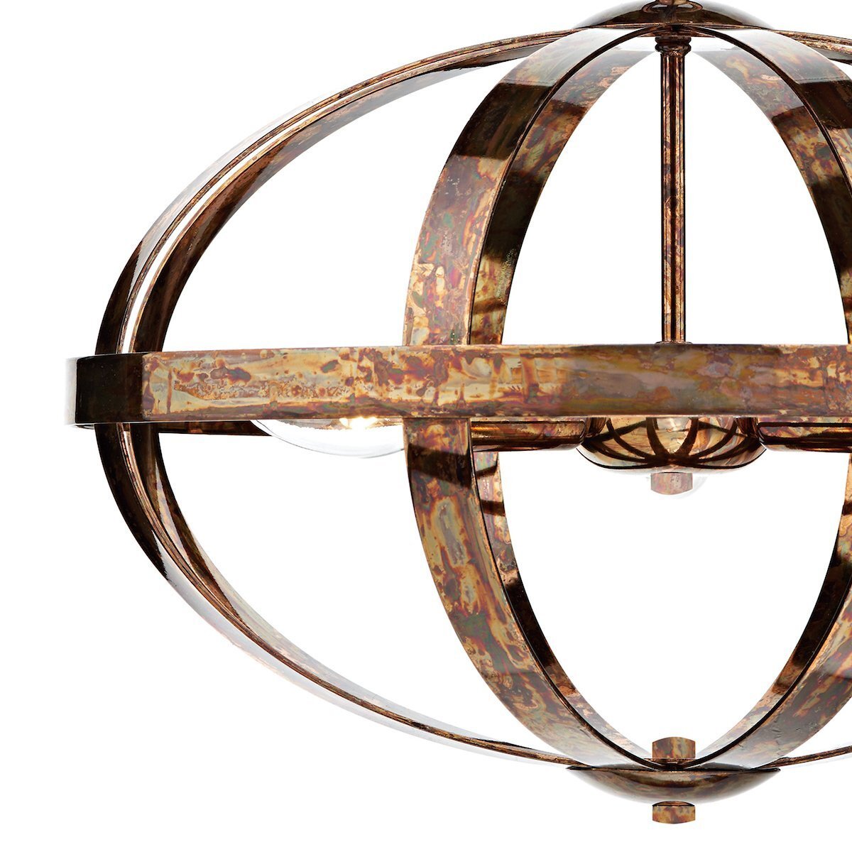 Dar Lighting Symbol 3 Light Petrol Copper Pendant