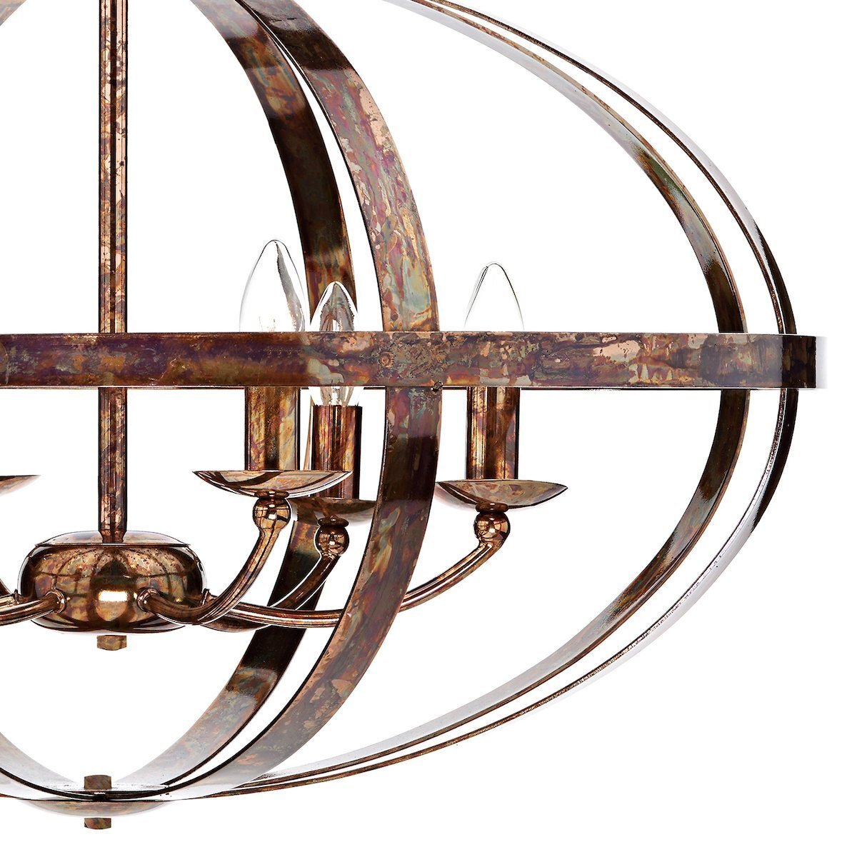 Dar Lighting Symbol 6 Light Petrol Copper Pendant
