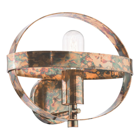 Dar Lighting Symbol Mottled Copper Wall Light