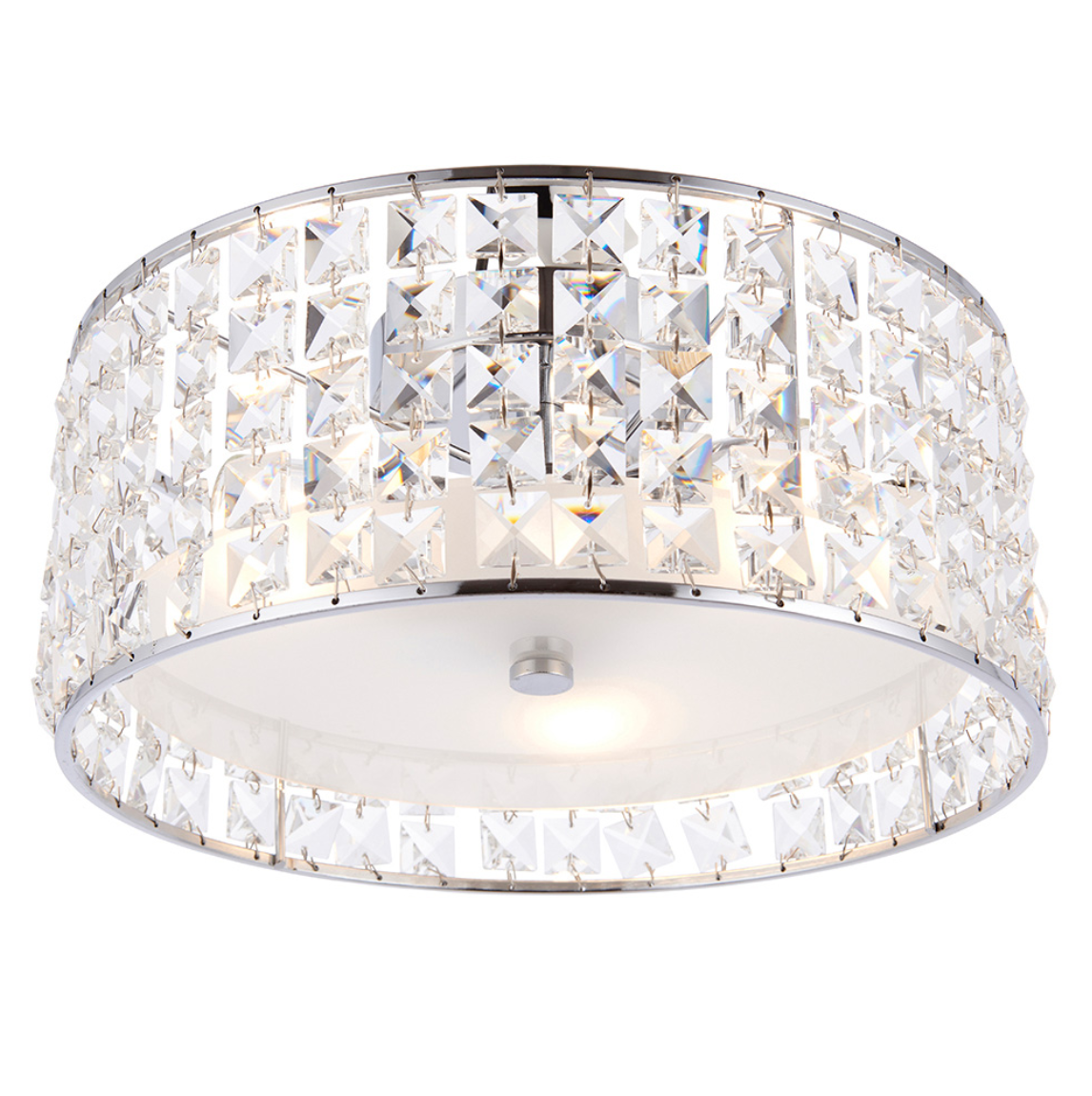 Endon Belfont Bathroom 3 Light IP44 Chrome & Crystal Flush