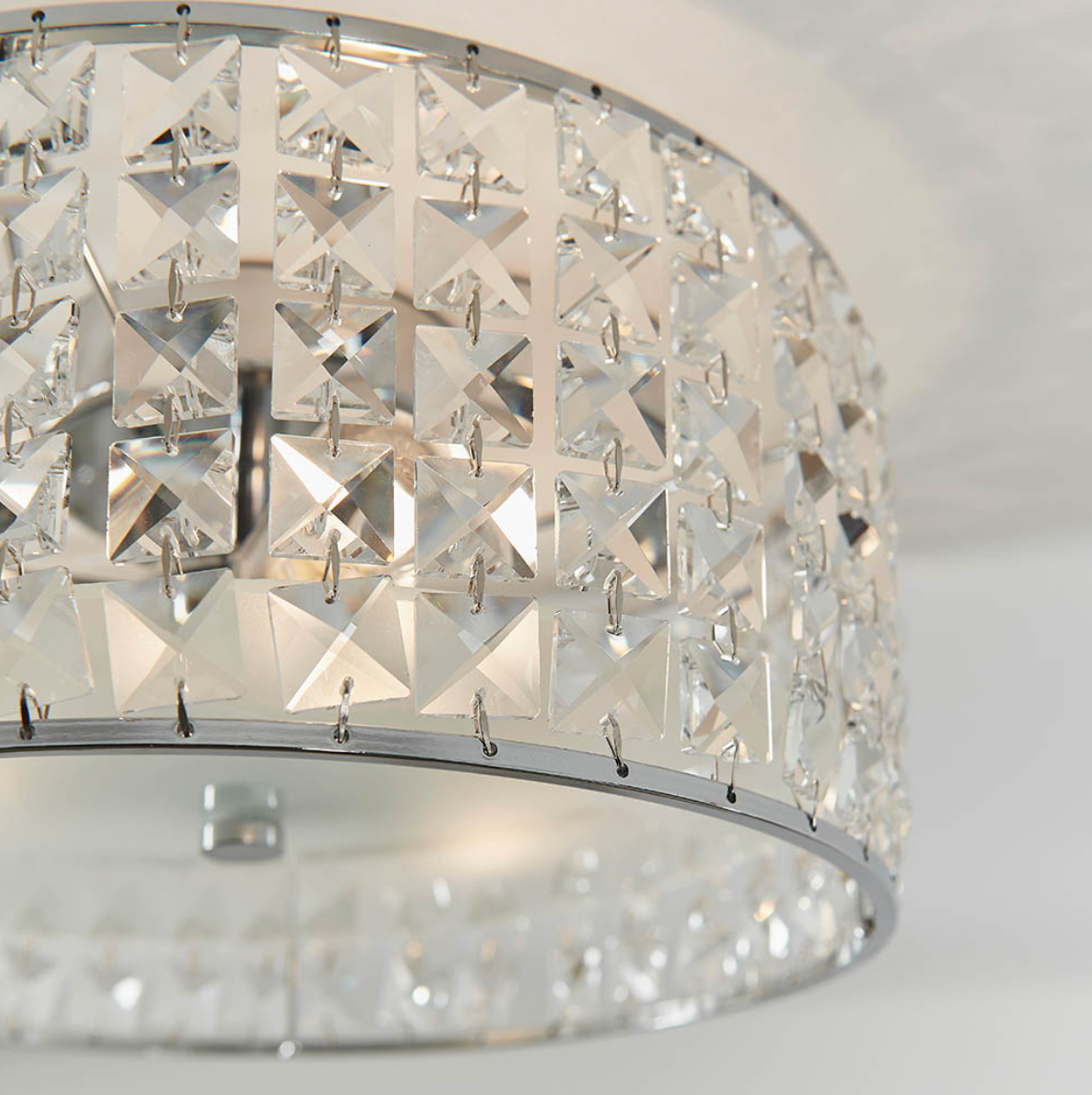 Endon Belfont Bathroom 3 Light IP44 Chrome & Crystal Flush