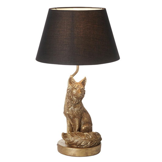 Endon Fox Gold Table Lamp with Black Shade