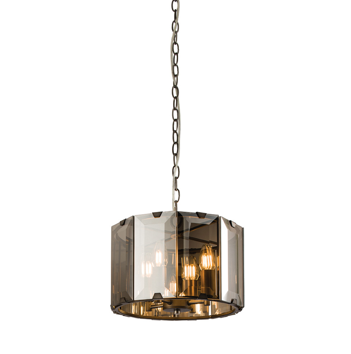 Endon Clooney 4 Light Smoked Glass Pendant