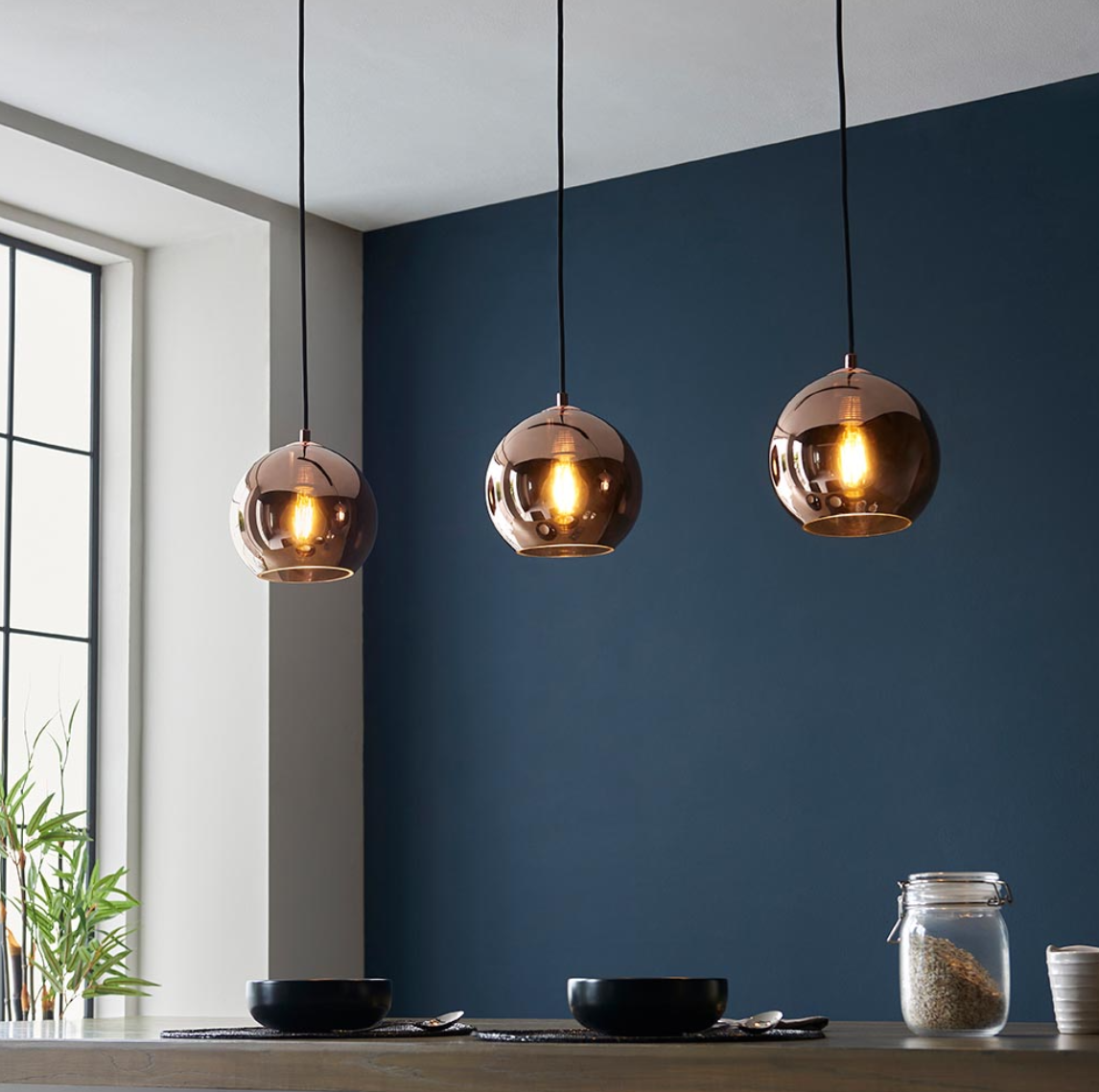 Endon Boli 3 Light Copper Bar Pendant