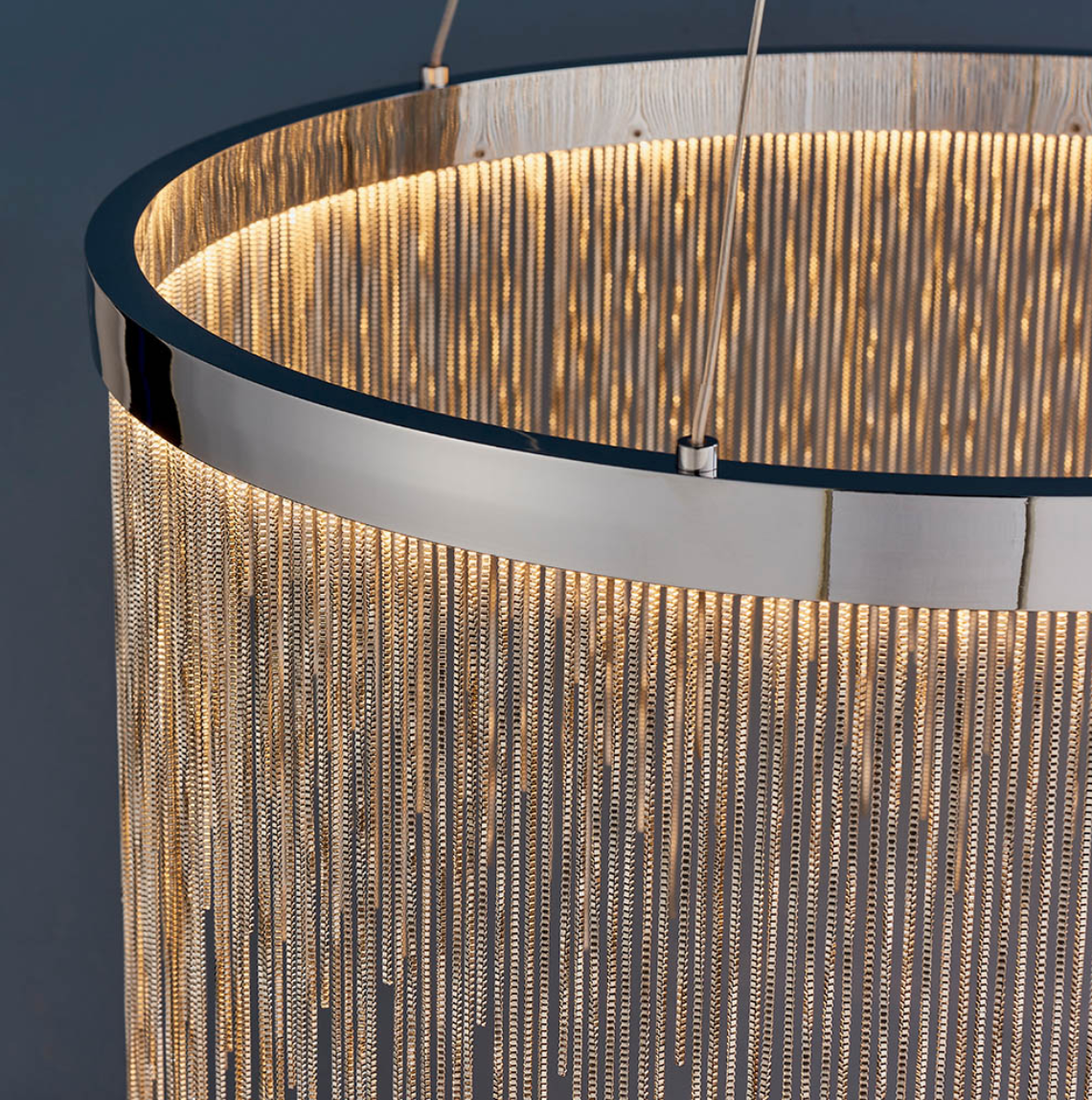 Endon Zelma Silver Chain Chrome Pendant