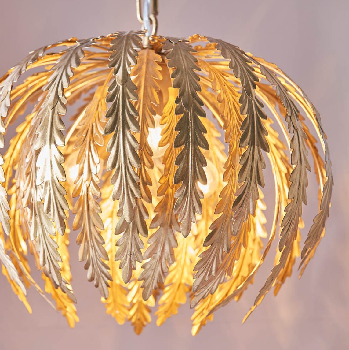 Endon Delphine 3 Light Gold Leaf Pendant