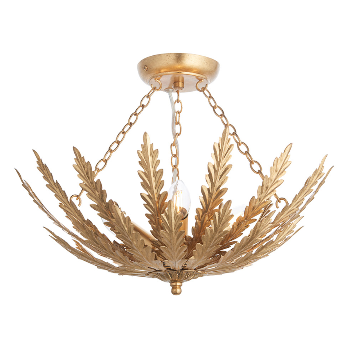 Endon Delphine 3 Light Gold Leaf Flush