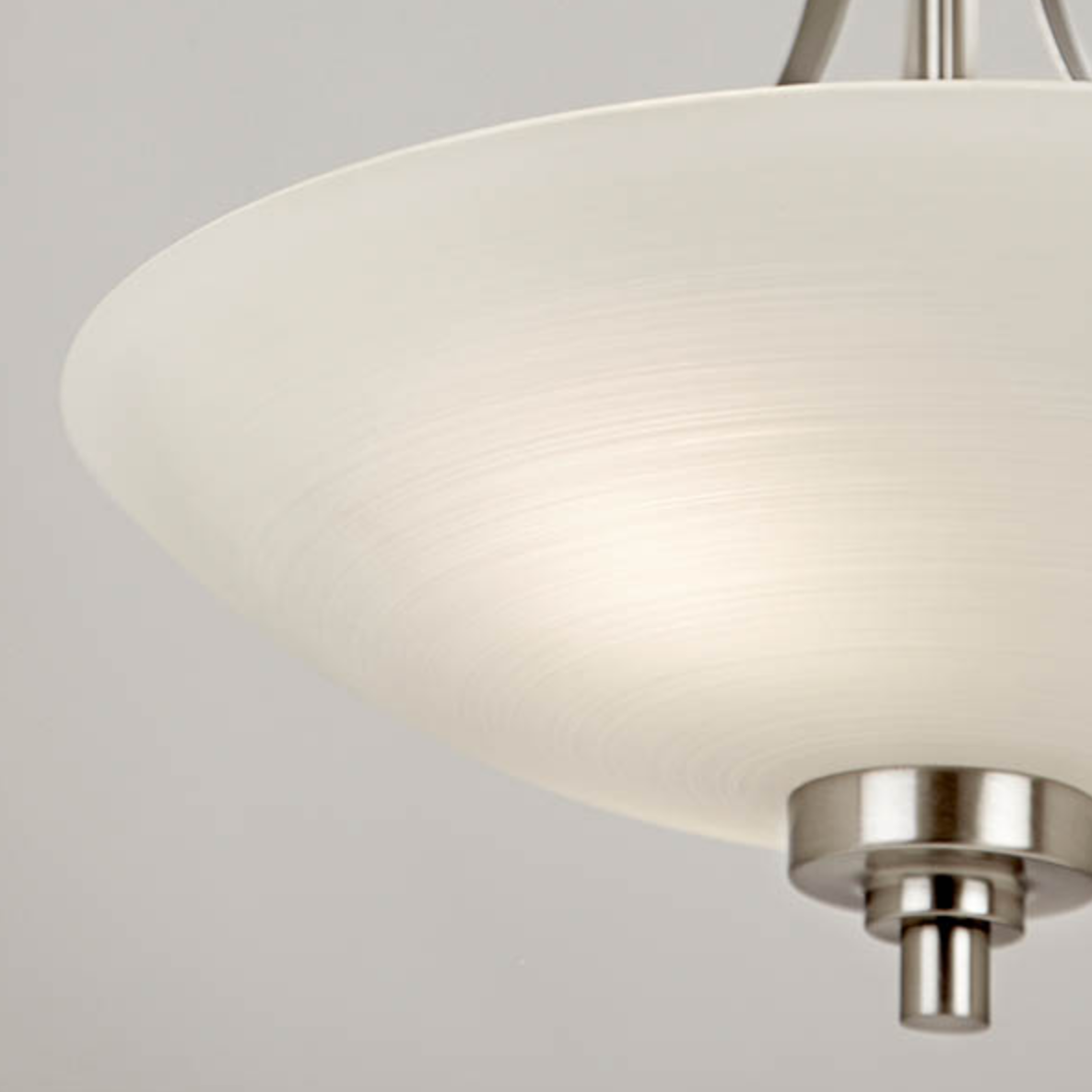 Endon Welles 3 Light White & Brass Semi Flush