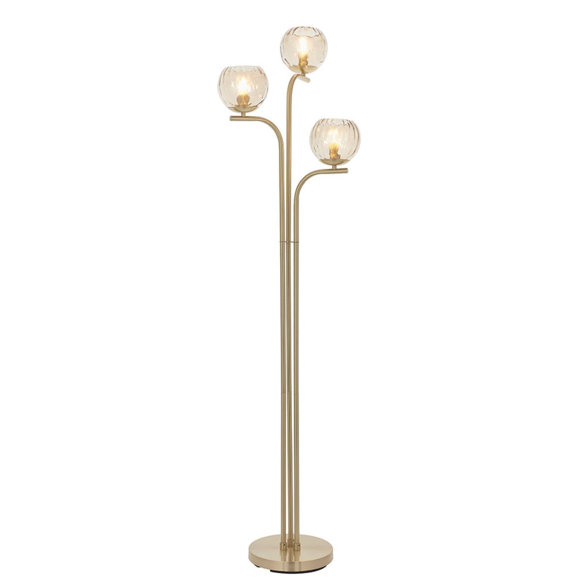 Endon Dimple 3 Light Gold & Champagne Glass Floor Lamp