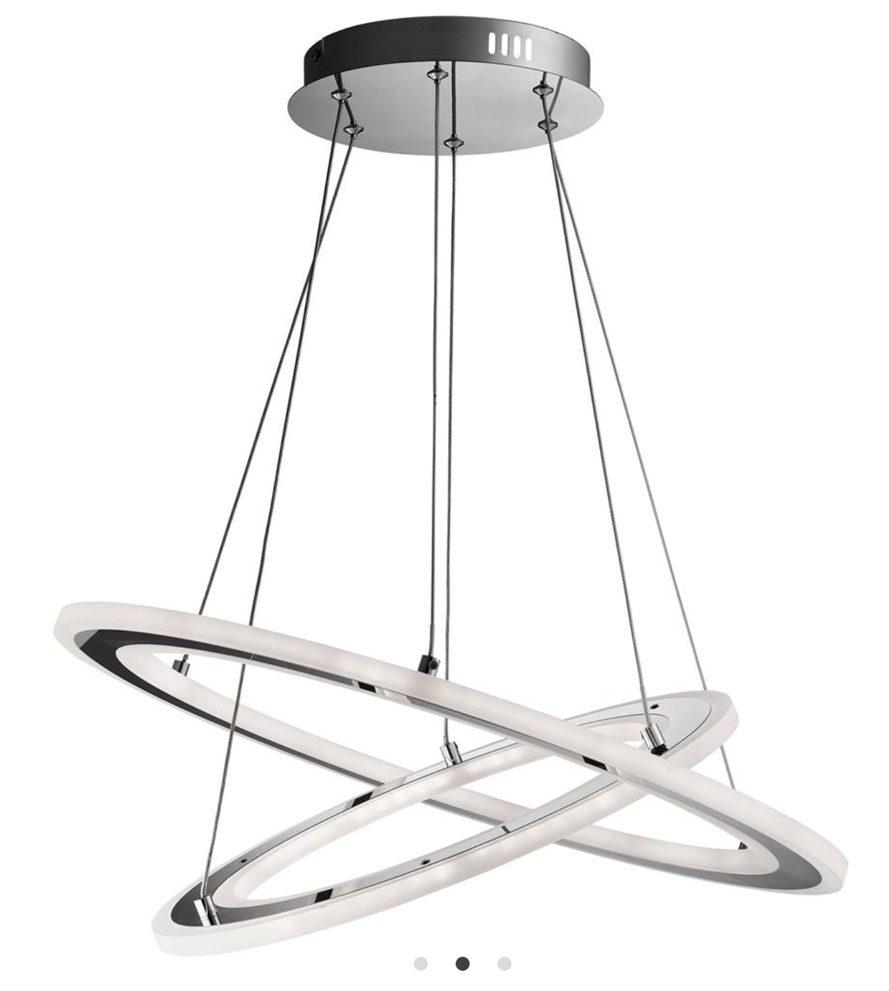Searchlight Solexa 2 Light LED Chrome & Frosted Acrylic Pendant