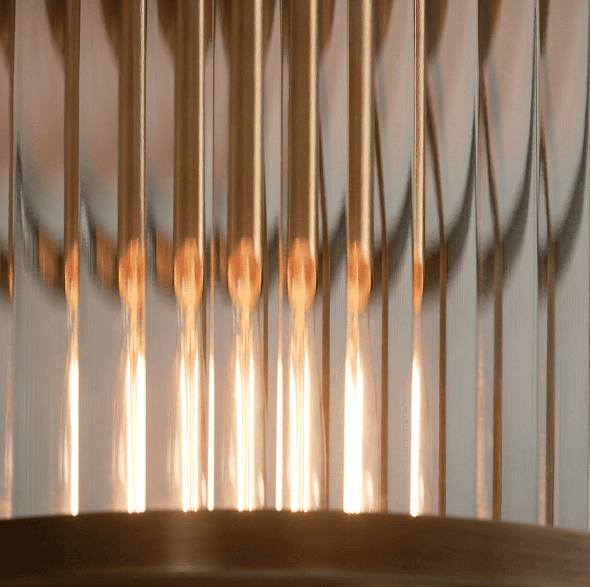 Endon Ridgeton Antique Brass & Ribbed Glass Flush