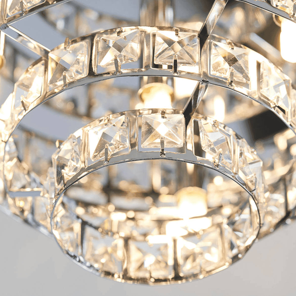 Endon Motown 4 Light Chrome & Faceted Crystal Flush
