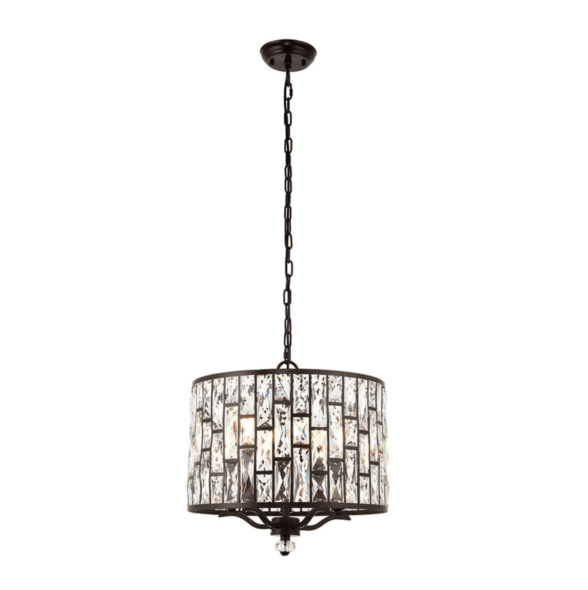 Endon Belle 5 Light Dark Bronze & Faceted Glass Pendant