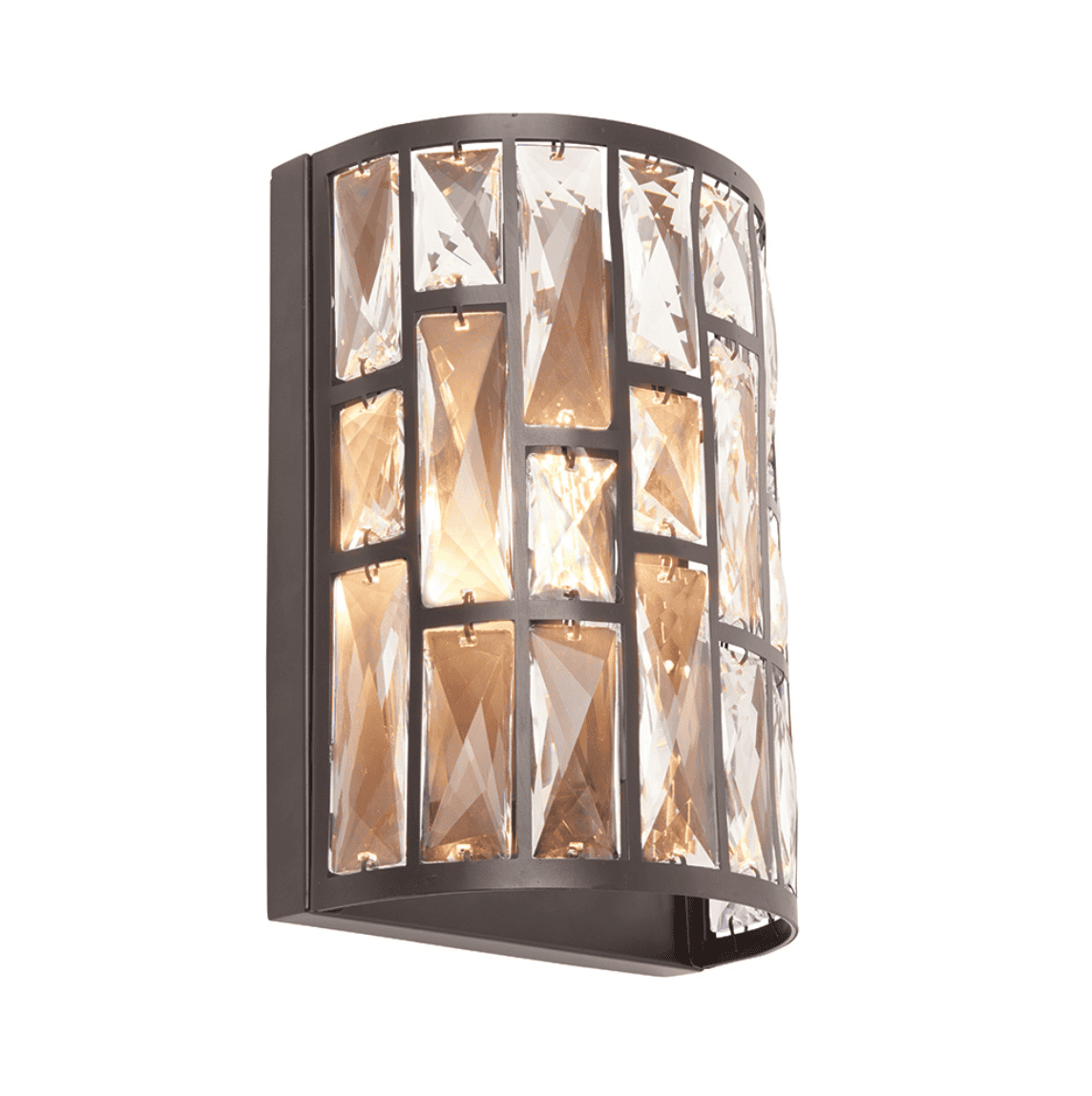 Endon Belle Dark Bronze & Faceted Glass Wall Light